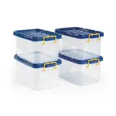 Large Clear Storage Bins Set of 4 by Excellerations