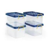 Medium Clear Bins with Blue Lids Set of 4 by Really Good Stuff LLC