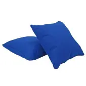 Presidio 18 x 18 Square Indoor Outdoor Pillow with Piping 2 Pack Color Bright Blue by Factory Direct Partners