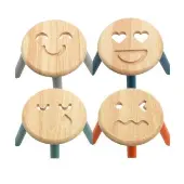 Sustainably Harvested Rubber Wood Emotions Stool Set of 4 by Excellerations