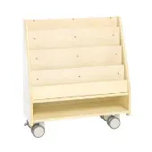 Mobile 4 Shelf Book Display with Storage Ready to Assemble by Environments