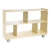 Mobile 30 H 2 Shelf Storage with Clear Back Assembled by Environments