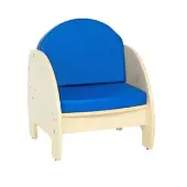 Comfy Chair with Blue Cushions by Environments