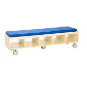 Mobile Bench Seating with Storage Assembled by Environments