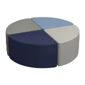 Soft Scape Pie Ottoman 12 Height 4 Piece Navy Powder Blue by Factory Direct Partners