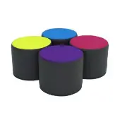 Soft Scape 15 Round Accent Ottomans 4 Pack Color Gray by Factory Direct Partners