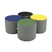 Soft Scape 15 Round Accent Ottomans 4 Pack Color Gray by Factory Direct Partners