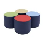 Soft Scape 15 Round Accent Ottomans 4 Pack Color Navy by Factory Direct Partners