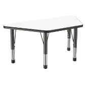 24 x 48 Trapezoid Dry Erase Activity Table with Adjustable Chunky Legs White Black by Factory Direct Partners