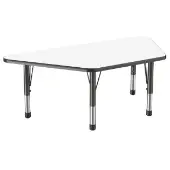 30 x 60 Trapezoid Dry Erase Activity Table with Adjustable Chunky Legs White Black by Factory Direct Partners