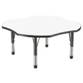48 x 48 Clover Dry Erase Activity Table with Adjustable Chunky Legs White Black by Factory Direct Partners