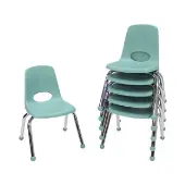 12 Stack Chair with Ball Glides 6 Pack Seafoam by Factory Direct Partners