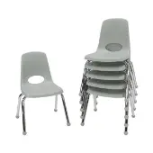 14 Stack Chair with Ball Glides 6 Pack Light Gray by Factory Direct Partners