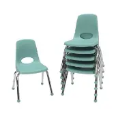 14 Stack Chair with Ball Glides 6 Pack Seafoam by Factory Direct Partners