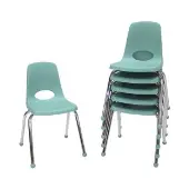 16 Stack Chair with Ball Glides 6 Pack Seafoam by Factory Direct Partners