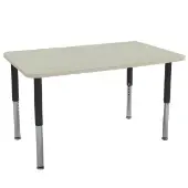 30 x 48 Rectangle La Madera Activity Table with Adjustable Super Legs Sand Drift Black by Factory Direct Partners