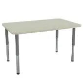 30 x 48 Rectangle La Madera Activity Table with Adjustable Super Legs Sand Drift Silver by Factory Direct Partners