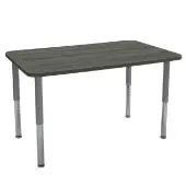 30 x 48 Rectangle La Madera Activity Table with Adjustable Super Legs Gray Wood Silver by Factory Direct Partners