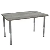 30 x 48 Rectangle La Madera Activity Table with Adjustable Super Legs Light Gray Wood Silver by Factory Direct Partners