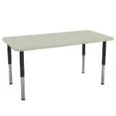 30 x 60 Rectangle La Madera Activity Table with Adjustable Super Legs Sand Drift Black by Factory Direct Partners