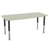 30 x 72 Rectangle La Madera Activity Table with Adjustable Super Legs Sand Drift Black by Factory Direct Partners