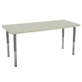 30 x 72 Rectangle La Madera Activity Table with Adjustable Super Legs Sand Drift Silver by Factory Direct Partners