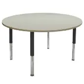 48 Round La Madera Activity Table with Adjustable Super Legs Sand Drift Black by Factory Direct Partners