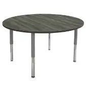 48 Round La Madera Activity Table with Adjustable Super Legs Gray Wood Silver by Factory Direct Partners
