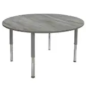48 Round La Madera Activity Table with Adjustable Super Legs Light Gray Wood Silver by Factory Direct Partners