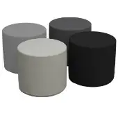 Adult Soft Scape 18 Round Ottoman 16 Height 4 Piece Gray Light Gray by Factory Direct Partners