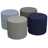 Adult Soft Scape 18 Round Ottoman 16 Height 4 Piece Navy Powder Blue by Factory Direct Partners