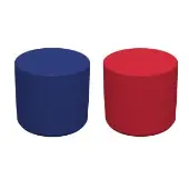 Adult Soft Scape 18 Round Ottoman 16 Height 2 Piece Blue Red by Factory Direct Partners