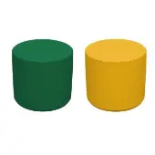 Adult Soft Scape 18 Round Ottoman 16 Height 2 Piece Green Yellow by Factory Direct Partners
