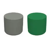 Adult Soft Scape 18 Round Ottoman 16 Height 2 Piece Emerald Gray by Factory Direct Partners