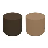 Adult Soft Scape 18 Round Ottoman 16 Height 2 Piece Brown Sand by Factory Direct Partners