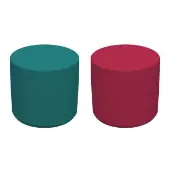 Adult Soft Scape 18 Round Ottoman 16 Height 2 Piece Teal Raspberry by Factory Direct Partners
