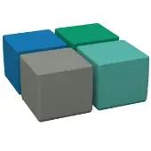 Adult Soft Scape 18 Square Ottoman 16 Height 4 Piece Contemporary by Factory Direct Partners
