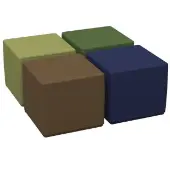 Adult Soft Scape 18 Square Ottoman 16 Height 4 Piece Earthtone by Factory Direct Partners