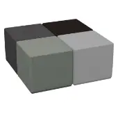 Adult Soft Scape 18 Square Ottoman 16 Height 4 Piece Gray Light Gray by Factory Direct Partners