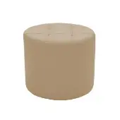 Tufted Round Ottoman 16 Height Sand by Factory Direct Partners