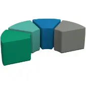 Adult Soft Scape Wedge Ottoman 16 Height 4 Piece Contemporary by Factory Direct Partners