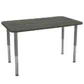24 x 48 Rectangle La Madera Activity Table with Adjustable Super Legs Gray Wood Silver by Factory Direct Partners