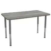 24 x 48 Rectangle La Madera Activity Table with Adjustable Super Legs Light Gray Wood Silver by Factory Direct Partners