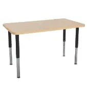 24 x 48 Rectangle La Madera Activity Table with Adjustable Super Legs Maple Black by Factory Direct Partners