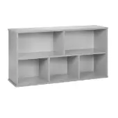 Modern Mist Laminate 5 Compartment Storage Cabinet 24 Height Light Gray by Factory Direct Partners