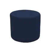 Tufted Round Ottoman 16 Height Color Navy by Factory Direct Partners
