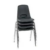 18 Stack Chair with Swivel Glides 4 Pack Color Black by Factory Direct Partners