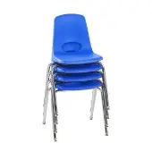 18 Stack Chair with Swivel Glides 4 Pack Color Blue by Factory Direct Partners