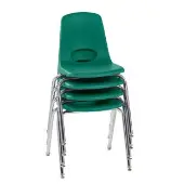18 Stack Chair with Swivel Glides 4 Pack Color Green by Factory Direct Partners