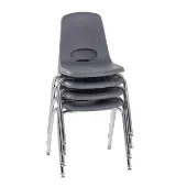 18 Stack Chair with Swivel Glides 4 Pack Color Gray by Factory Direct Partners